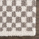Kieu Taupe Checkered Plush Rug