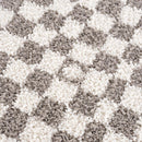 Kieu Taupe Checkered Plush Rug