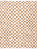 Kieu Mustard & Ivory Checkered Area Rug