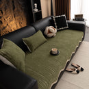 Textured Sofa Seat Cover with Wave Edge – Non-Slip, Washable Couch Throw Protector