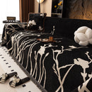 Modern Abstract Floral Sofa Throw Blanket, Decor Furniture Protector for Living Room