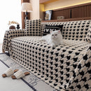Jacquard Fleece Houndstooth Warm Cozy Couch Cover Blanket Decorative Throws for Sofas