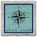 Compass Blue Latitude Longitude Coaster Set