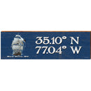 New Bern, NC Pirate Ship Navy Latitude Longitude | Wall Art Print on Real Wood