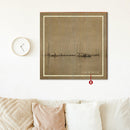 Coastal Vintage Boats On Water Sepia Wood Wall Art Print