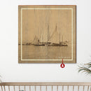 Coastal Vintage Boats On Water Wood Wall Art Print
