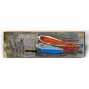 Paddle Boats at the Dock | Wall Art Print on Real Wood