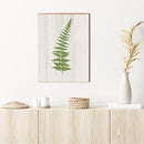 Vintage Botanical Fern Branch | Wall Art Print on Real Wood