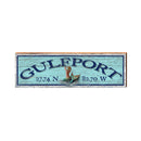 Gulfport Mermaid Blue Latitude Longitude | Wall Art Print on Real Wood