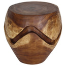 Haussmann Wood Barrel Puzzle Drum Table 18 DIA x 18 in Height Walnut Oil