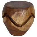 Haussmann Wood Barrel Puzzle Drum Table 18 DIA x 18 in Height Walnut Oil