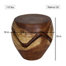 Haussmann Wood Barrel Puzzle Drum Table 18 DIA x 18 in Height Walnut Oil