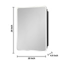 20 x 28 Inch Silver Metal Framed Wall Mount or Recessed Bathroom Medicine Cabinet with Mirror