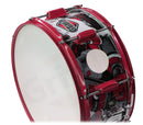 GRIFFIN Snare Drum Birch Wood Shell 14 X 6.5 Inch | Oversize 2.5" Large Vents & Custom Graphic Wrap (Limited Edition) | Red Hardware & Marching Drummers Key for Students & Pros | 8 Metal Tuning Lugs