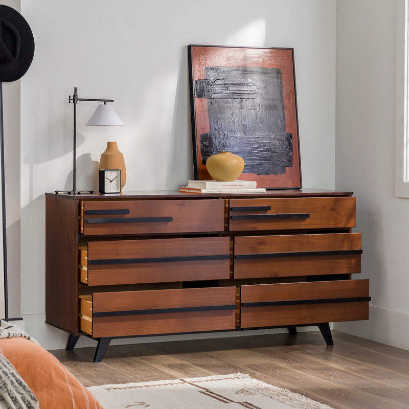 6-Drawer Solid Wood Modern Dresser
