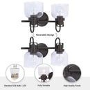 Brighton 2-Light Dark Bronze Dimmable Bathroom Vanity Light