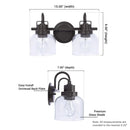 Brighton 2-Light Dark Bronze Dimmable Bathroom Vanity Light
