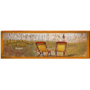 Chincoteague Island Virginia Beach Chairs & Lighthouse | Wall Art Print on Real Wood