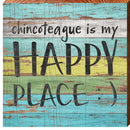 Chincoteague, Virginia Happy Place Wooden Sign | Wall Art Print on Real Wood | Island Home Decor