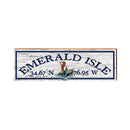 Emerald Isle Mermaid White Latitude Longitude | Wall Art Print on Real Wood