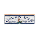 Ocean Isle Mermaid Latitude Longitude Sign | Wall Art Print on Real Wood
