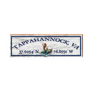Tappahannock, Virginia Mermaid Latitude Longitude Sign | Wall Art Print on Real Wood