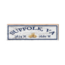 Suffolk, Virginia Peanut Latitude Longitude Sign | Wall Art Print on Real Wood