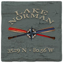 Lake Norman Compass Paddles Green Latitude Longitude Coaster Set