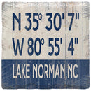 Lake Norman, NC Navy/White Latitude Longitude Coaster Set