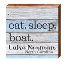 Lake Norman, North Carolina Eat. Sleep. Boat. Phrase Wooden Sign | Wall Art Print on Real Wood Sign