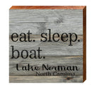 Lake Norman, North Carolina Eat. Sleep. Boat. Phrase Wooden Sign | Wall Art Print on Real Wood Sign