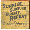 Lake Norman Sunrise, Sunburn, Sunset, North Carolina Wooden Sign | Wall Art Print on Real Wood