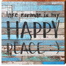 Lake Norman is My Happy Place Blue | Wall Art Print on Real Wood