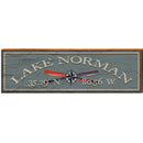 Lake Norman, North Carolina Latitude Longitude Wooden Sign | Wall Art Print on Real Wood