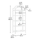 Elegant Bronze Metal Display Rack Etagere Bookcase with 5 Glass Storage Shelves