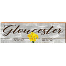 Gloucester Flowers Grey Latitude Longitude | Wall Art Print on Real Wood