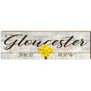 Gloucester Flowers White Latitude Longitude | Wall Art Print on Real Wood