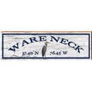 Wareneck Heron White Latitude Longitude | Wall Art Print on Real Wood