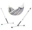 Nautico Cool Grey Outdoor Sea Salt -  Weather-Resistant Kingsize Hammock with Powder Coated Steel Stand