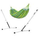 Nautico Cool Grey Outdoor Lime -  Weather-Resistant Kingsize Hammock with Powder Coated Steel Stand