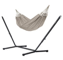 Nautico Anthracite Outdoor Almond - Weather-Resistant Double Hammock with Powder Coated Steel Stand