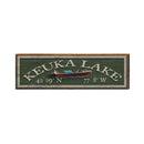 Keuka Lake Vintage Boat Green Latitude Longitude | Real Wood Art Print