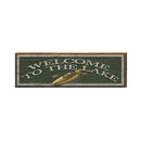Welcome to the Lake Yellow Kayak Green Sign | Real Wood Art Print