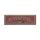 Welcome to the Lake Fish Finger Lakes Red | Real Wood Art Print
