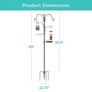 Complete Bird Feeder Set with Bronze Metal Stand Suet Water Bowl Tube and Tray