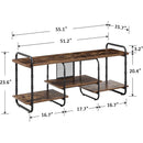 Modern Industrial Metal Wood Entertainment Center TV Stand for TV up to 60-inch