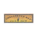 Chesapeake Bay Heron Sunset Sign | Wall Art Print on Real Wood