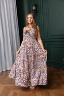 Jocelyn Joy Floral Dress In Purple