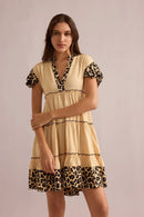 Aaliyah Empire Waist Dress In Beige