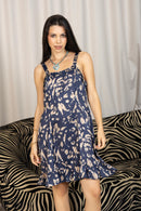 Kaia's Treasure A-Line Dress In Black and Mustard